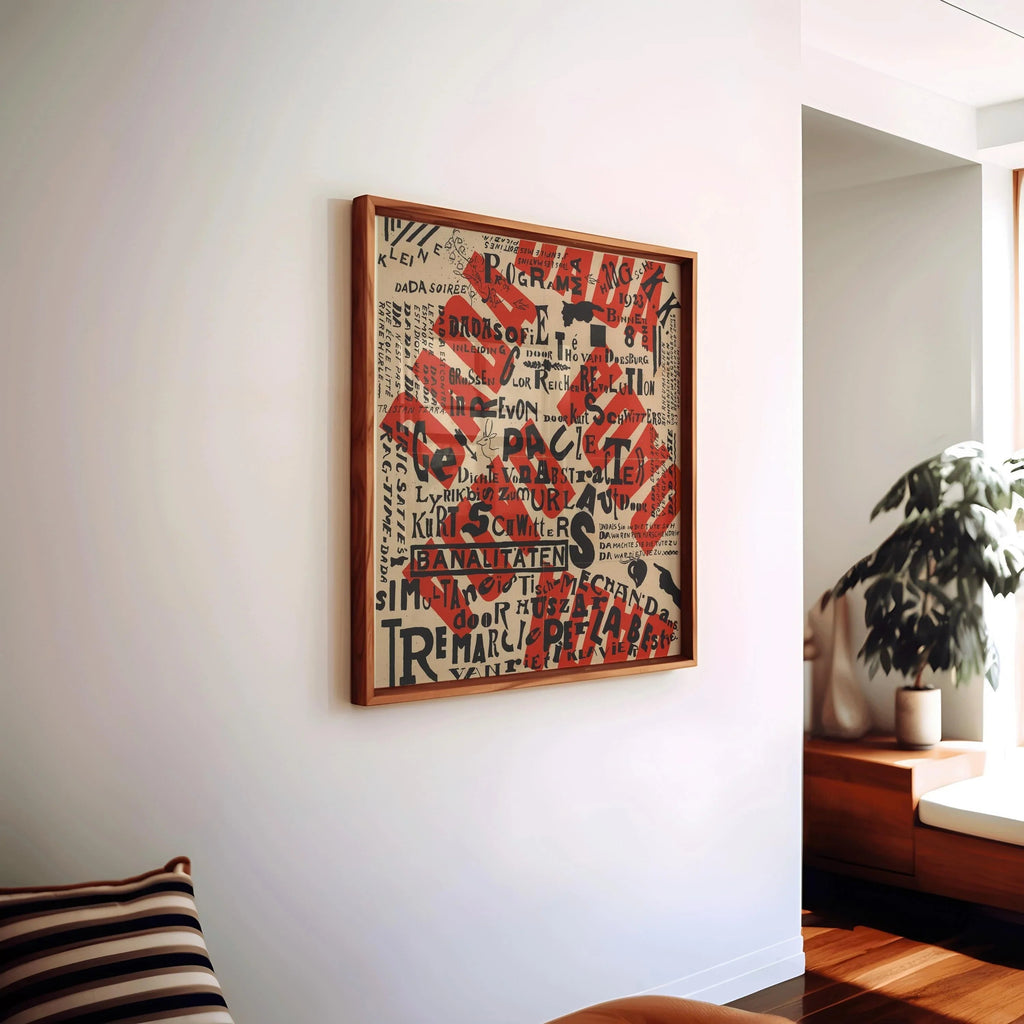 Estampe d'art dadaïste de Theo Van Doesburg : Affiche abstraite moderne du milieu du XXe siècle