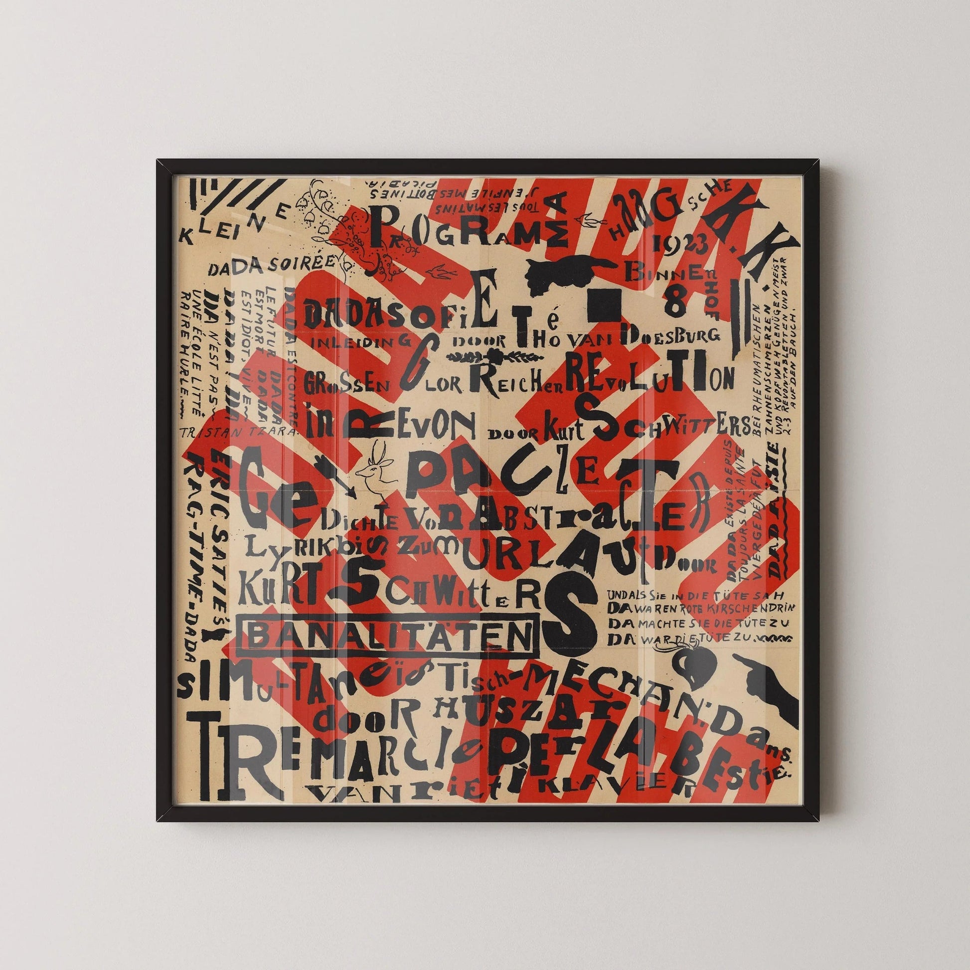 Estampe d'art dadaïste de Theo Van Doesburg : Affiche abstraite moderne du milieu du XXe siècle