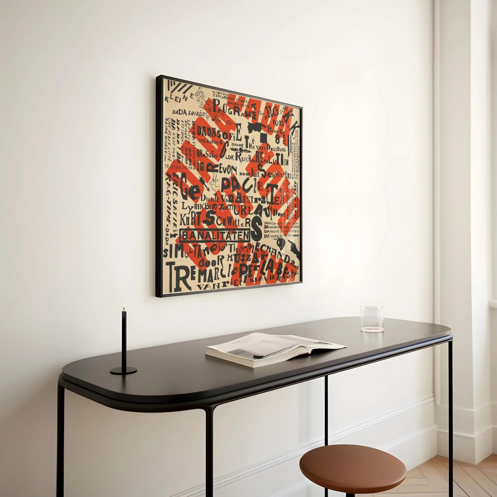 Estampe d'art dadaïste de Theo Van Doesburg : Affiche abstraite moderne du milieu du XXe siècle