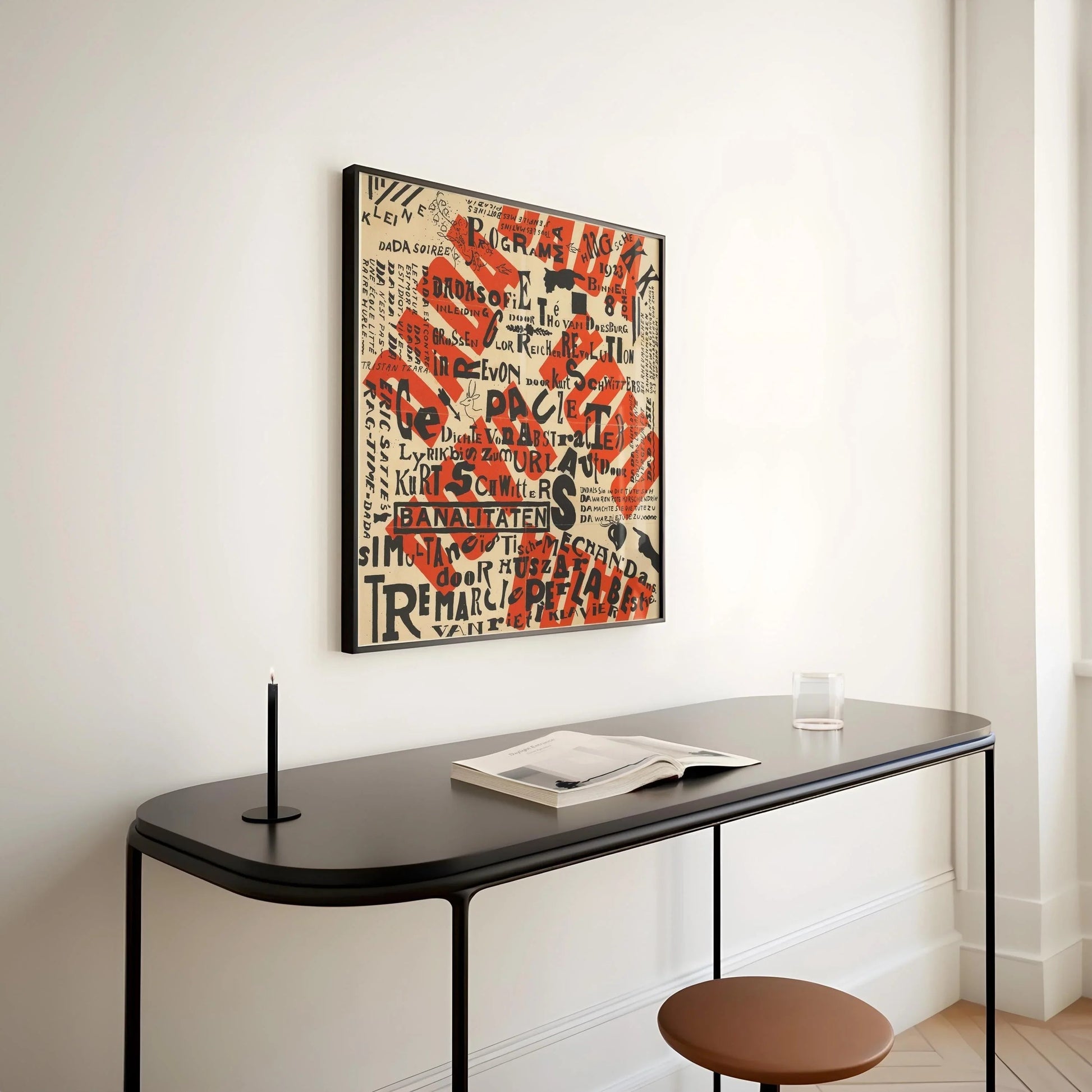 Estampe d'art dadaïste de Theo Van Doesburg : Affiche abstraite moderne du milieu du XXe siècle