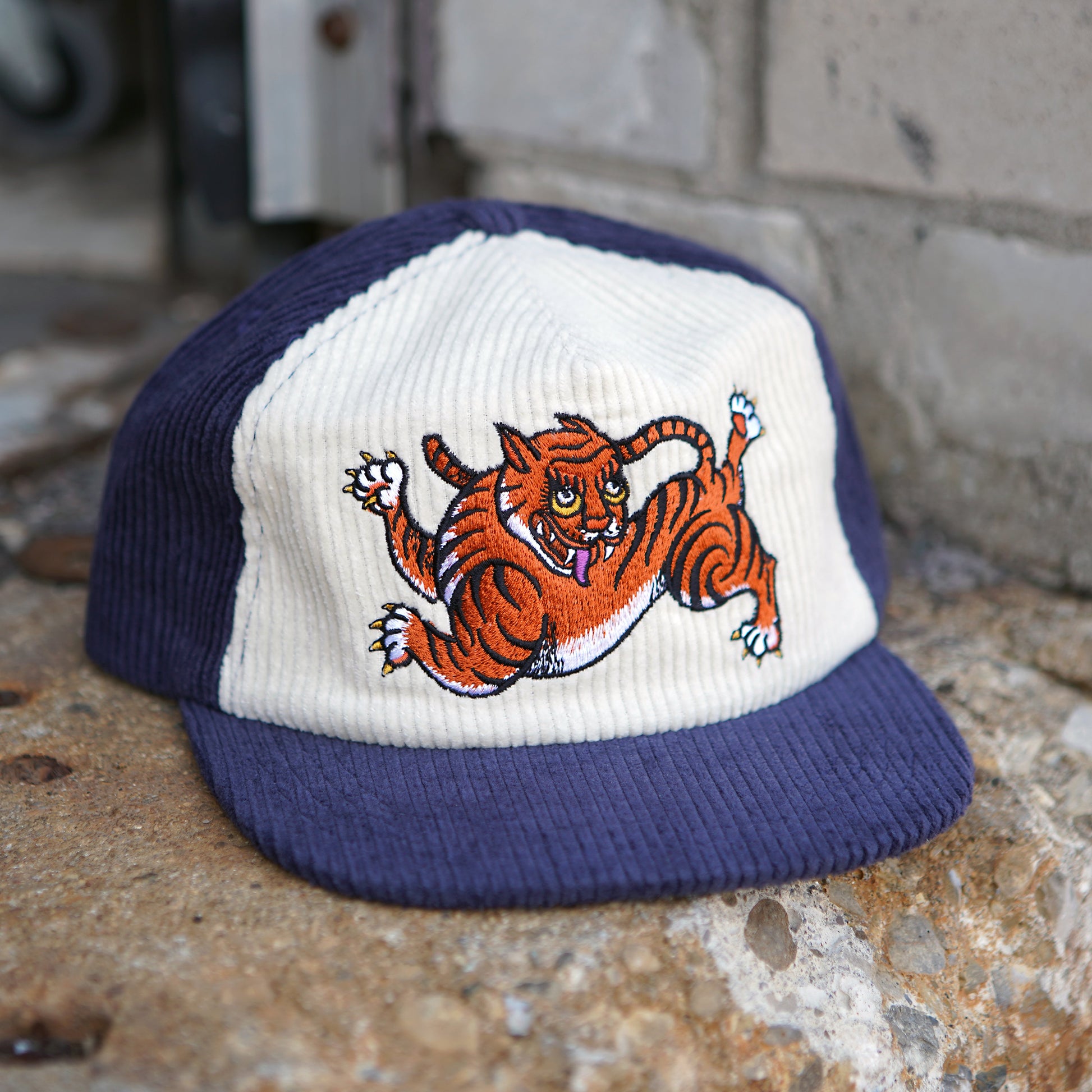 Happy Tiger Two-Tone Corduroy Hat