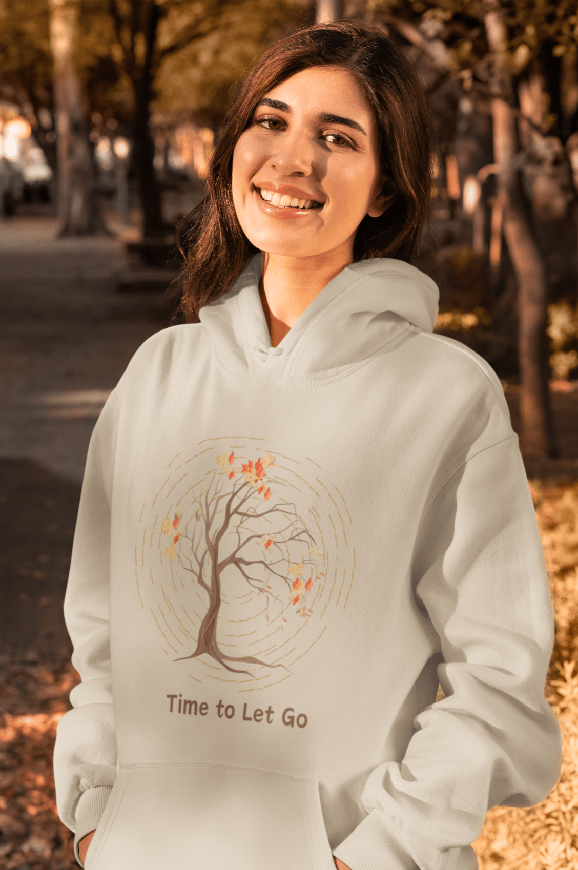 Sweat à capuche en polaire recyclée « Time to Let Go » | RowanTree