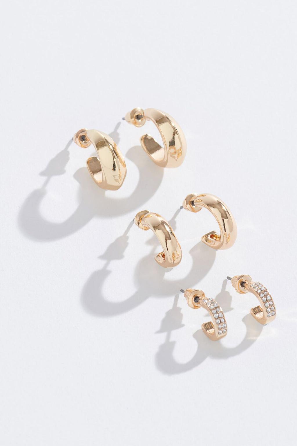 Lot de 3 mini boucles d'oreilles créoles