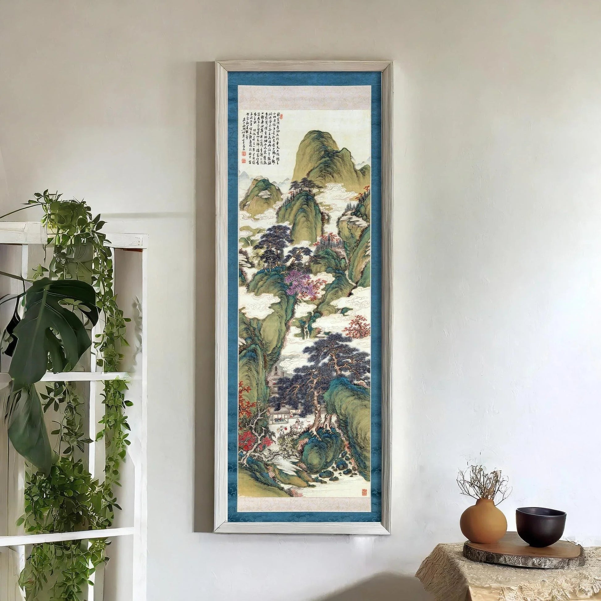 Tomonoura Japanese Landscape Art Print: Vintage Tall Artwork