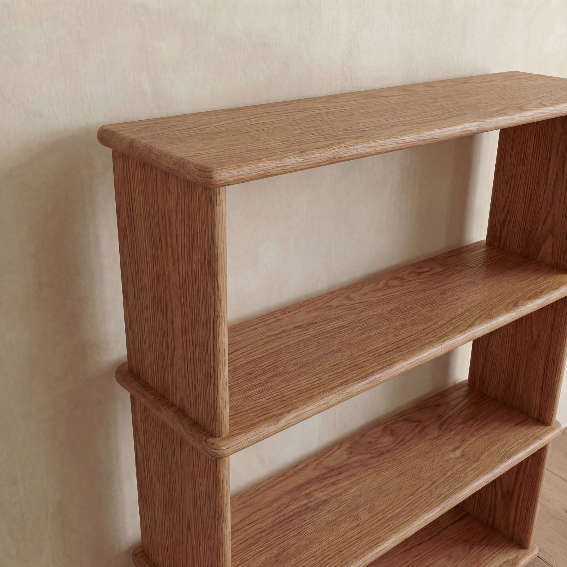 Bibliothèque à 3 étagères en chêne rouge