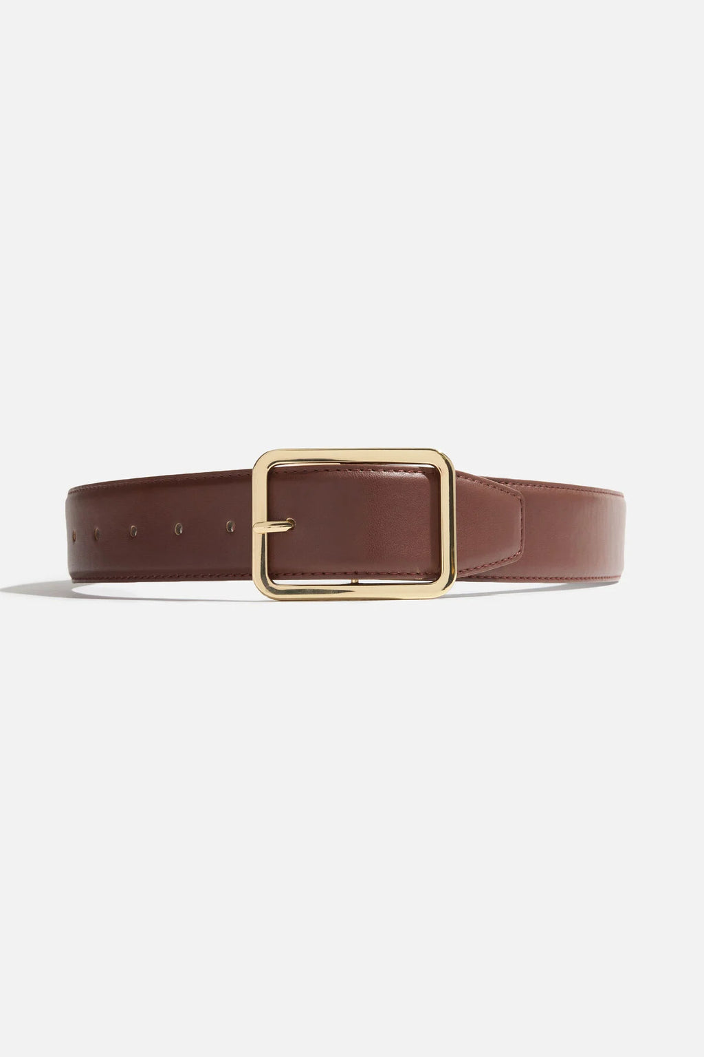Rounded Square Faux Leather Belt