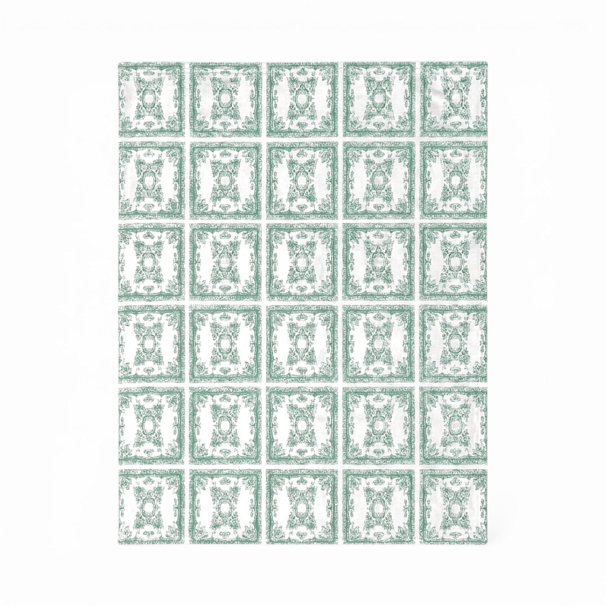 Lemon Tree Stone Washed Cotton Reversible Throw Blanket - Green