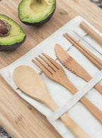Travel Bamboo Utensil Set With Pouch
