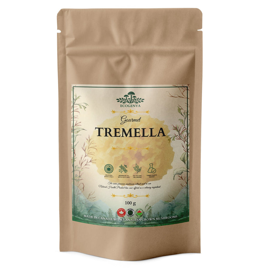 Ecogenya Gourmet Tremella Mushroom Powder – Organic Fruiting Body Extract, 35% Beta-Glucans