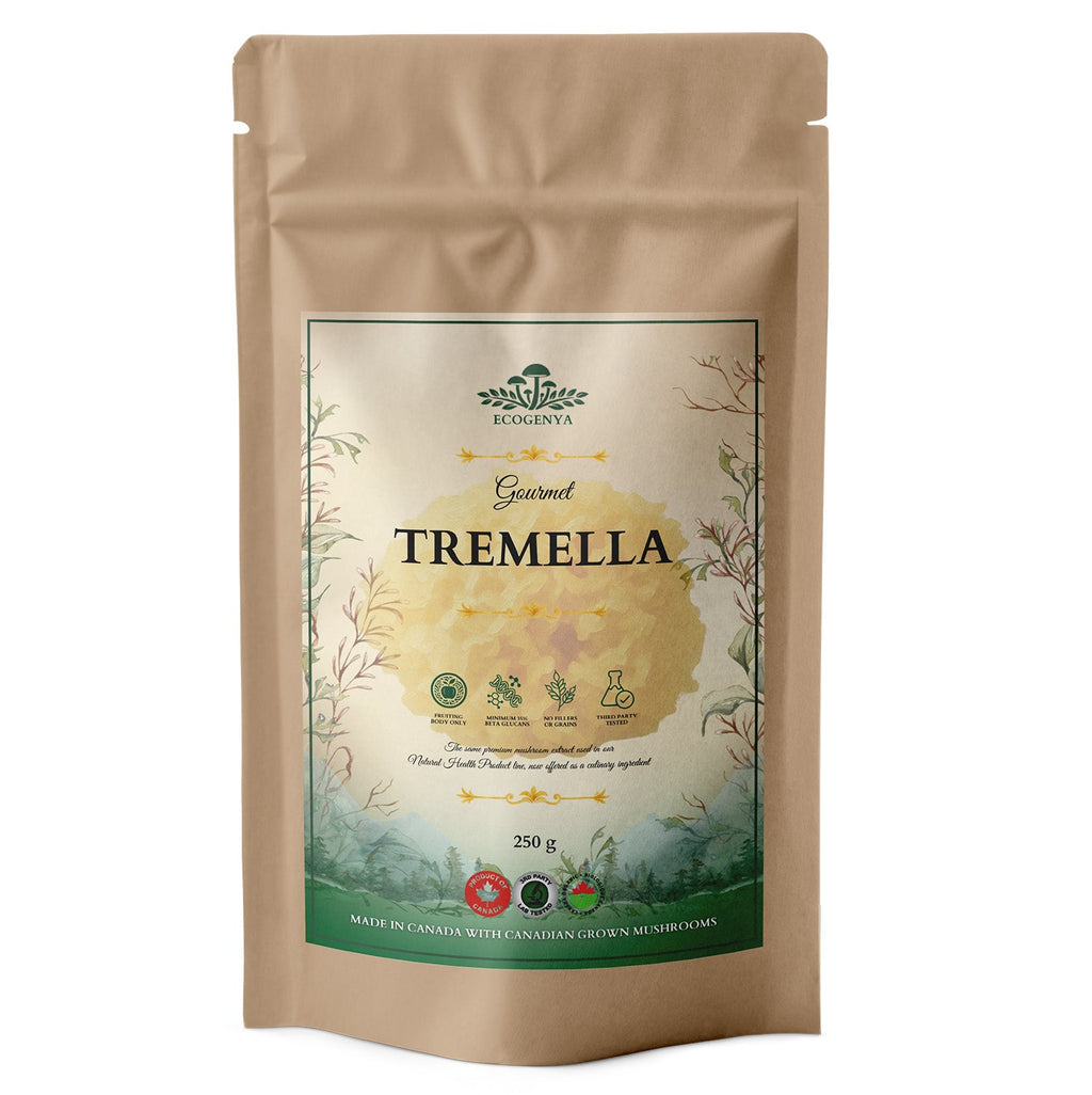 Ecogenya Gourmet Tremella Mushroom Powder – Organic Fruiting Body Extract, 35% Beta-Glucans