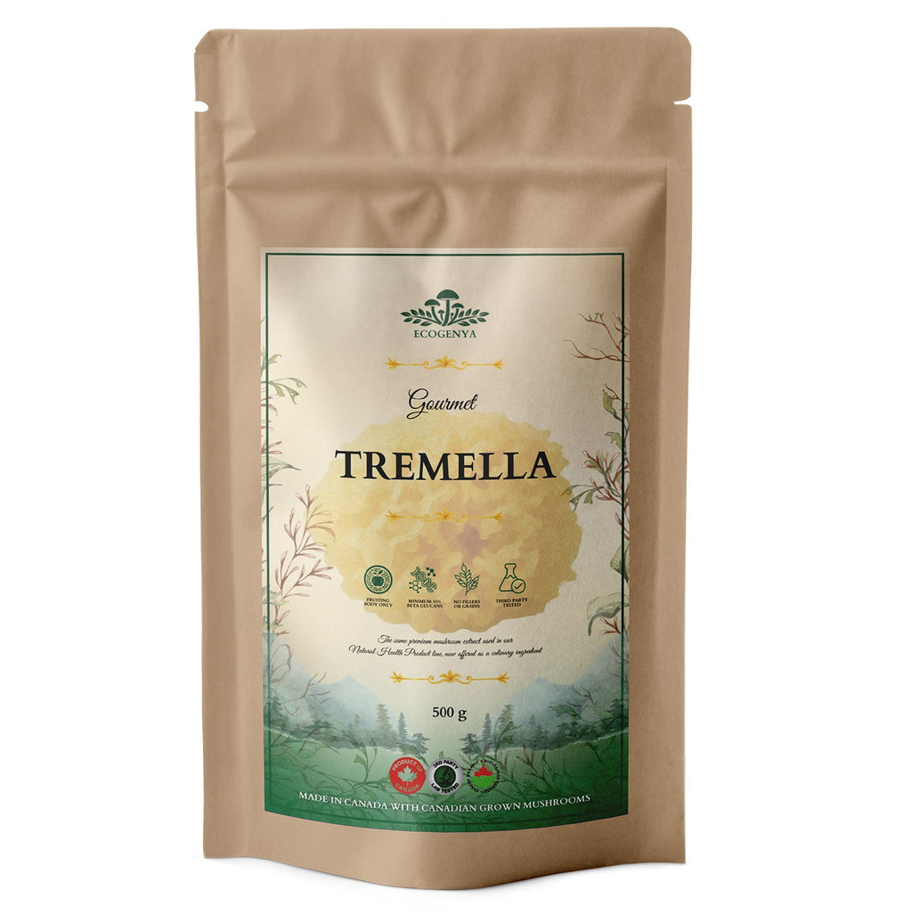 Ecogenya Gourmet Tremella Mushroom Powder – Organic Fruiting Body Extract, 35% Beta-Glucans