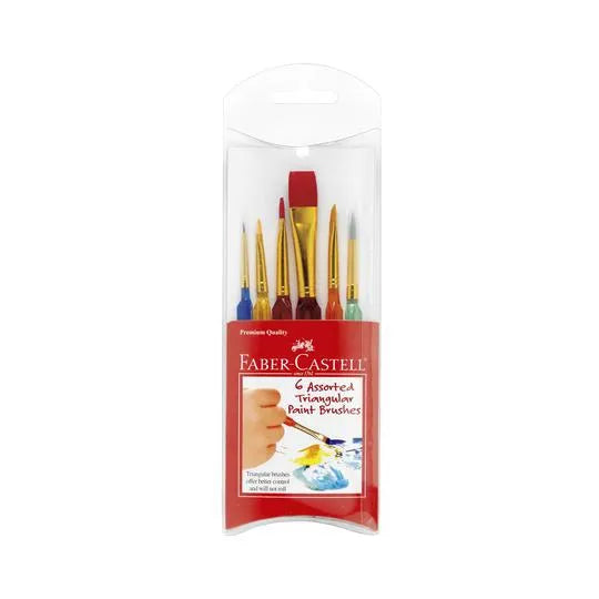 Faber-Castell - 6 Assorted Triangular Paintbrushes