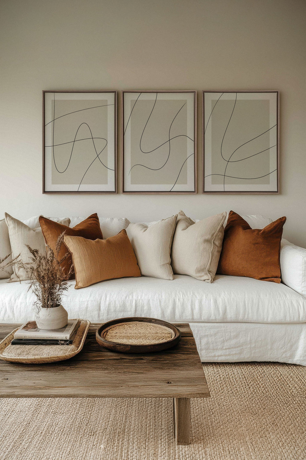 ELEGANT CURVES TRIO (3 Stretched Canvas Artworks)