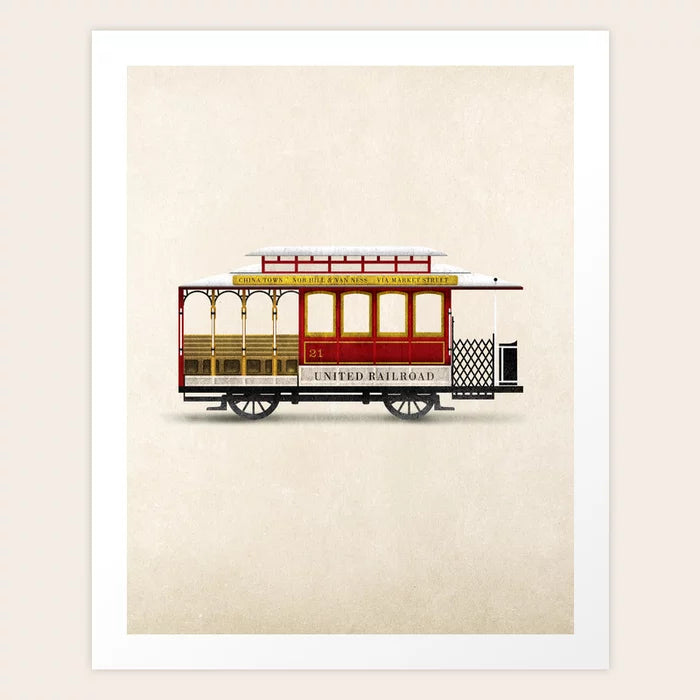 Impression d'art de véhicule classique Trolley
