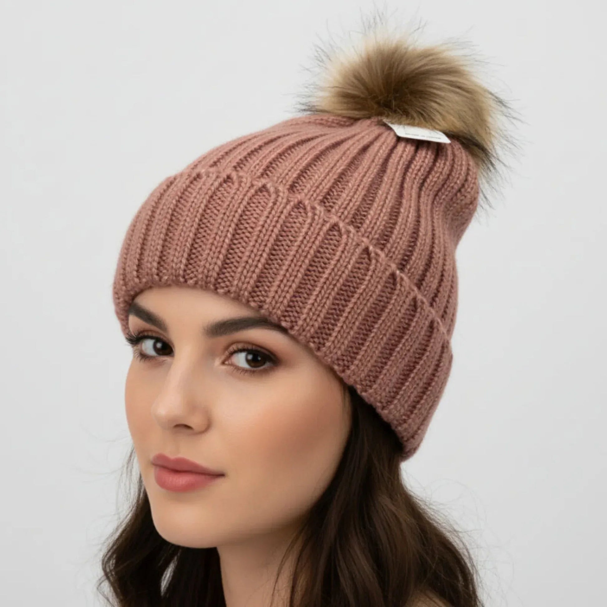 Faux Fur Pom Pom Beanie