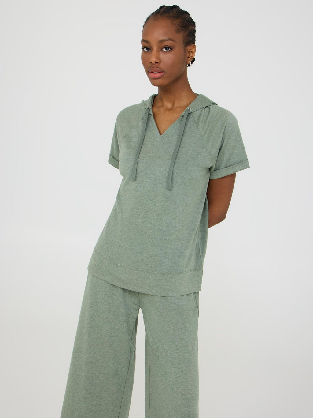 Short Sleeve French Terry Hoodie