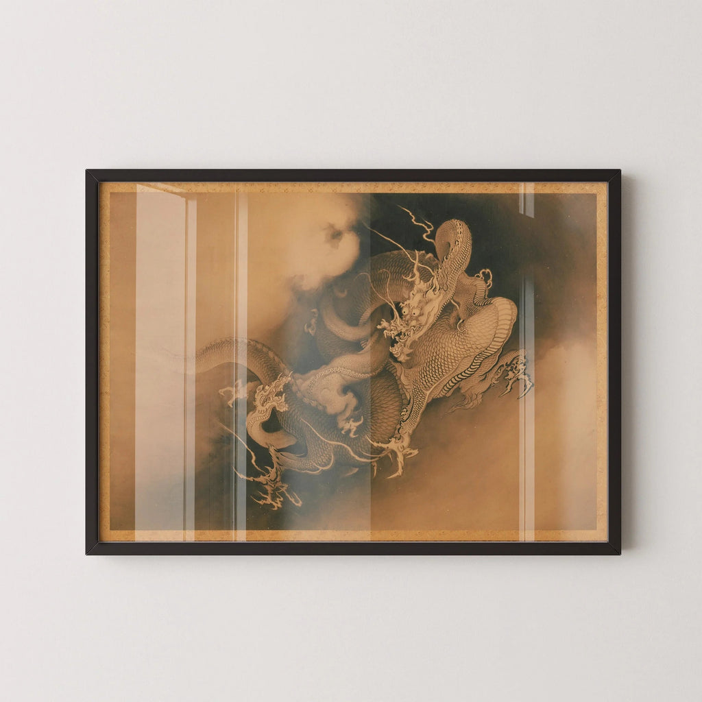 Estampe d'art « Deux dragons dans les nuages ​​» : Kan≈ç H≈çgai Giclée