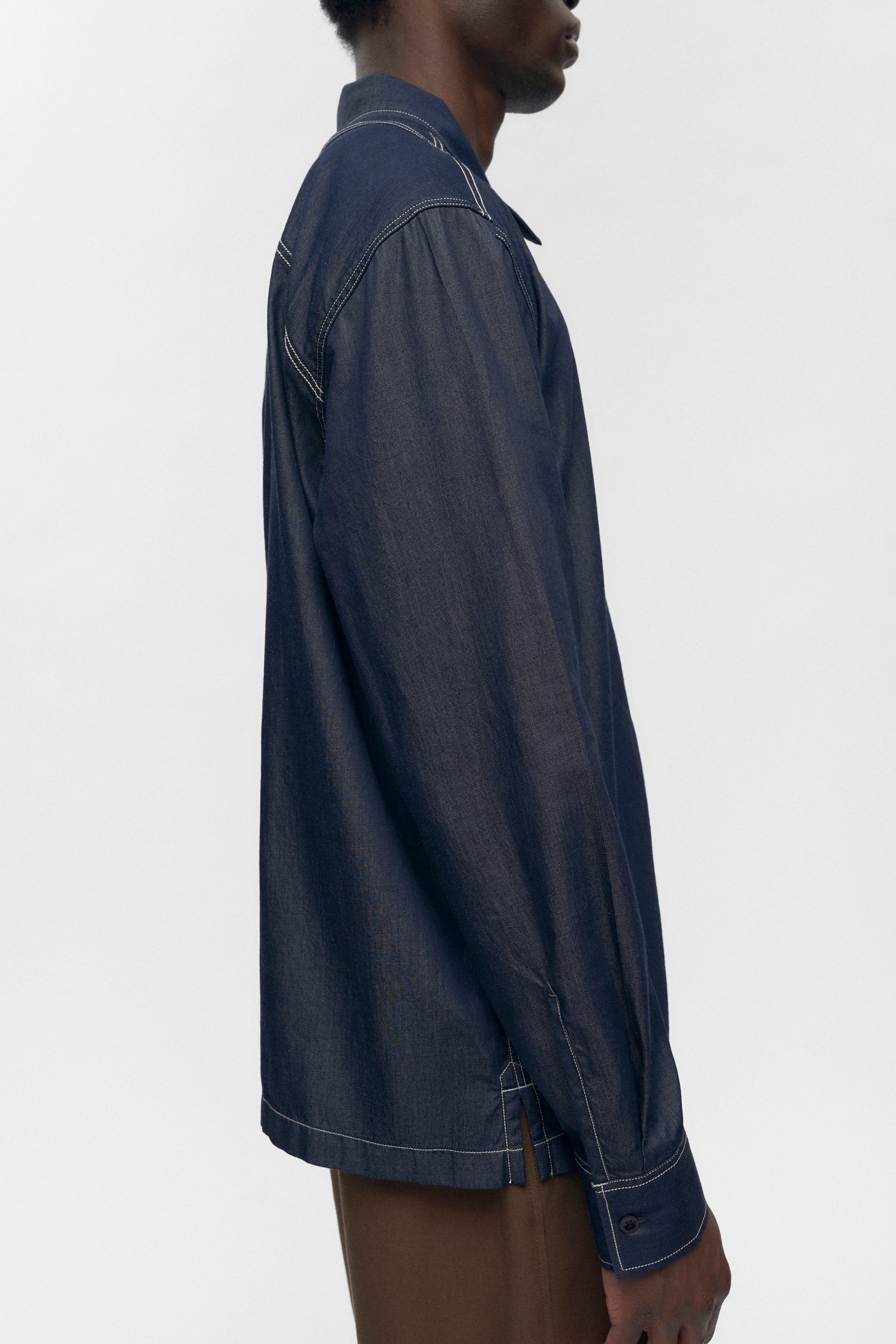Men's Chambray Full Zip Shirt