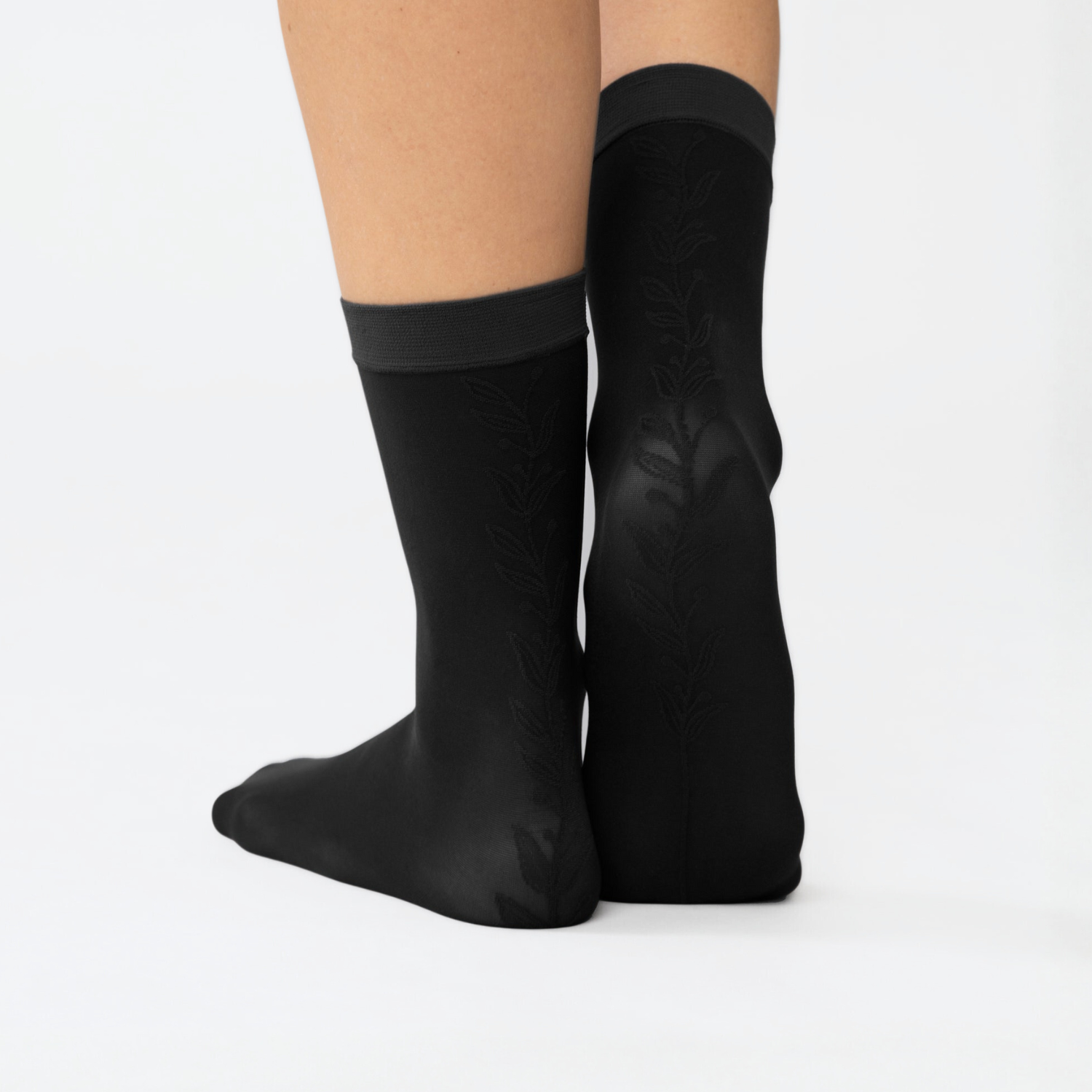 Rachel Sheer Sock Black Vine Sheer Black