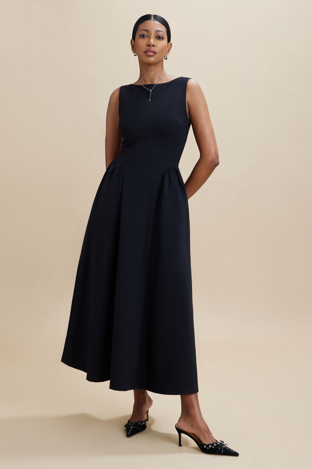 Flared Ponte Maxi Dress