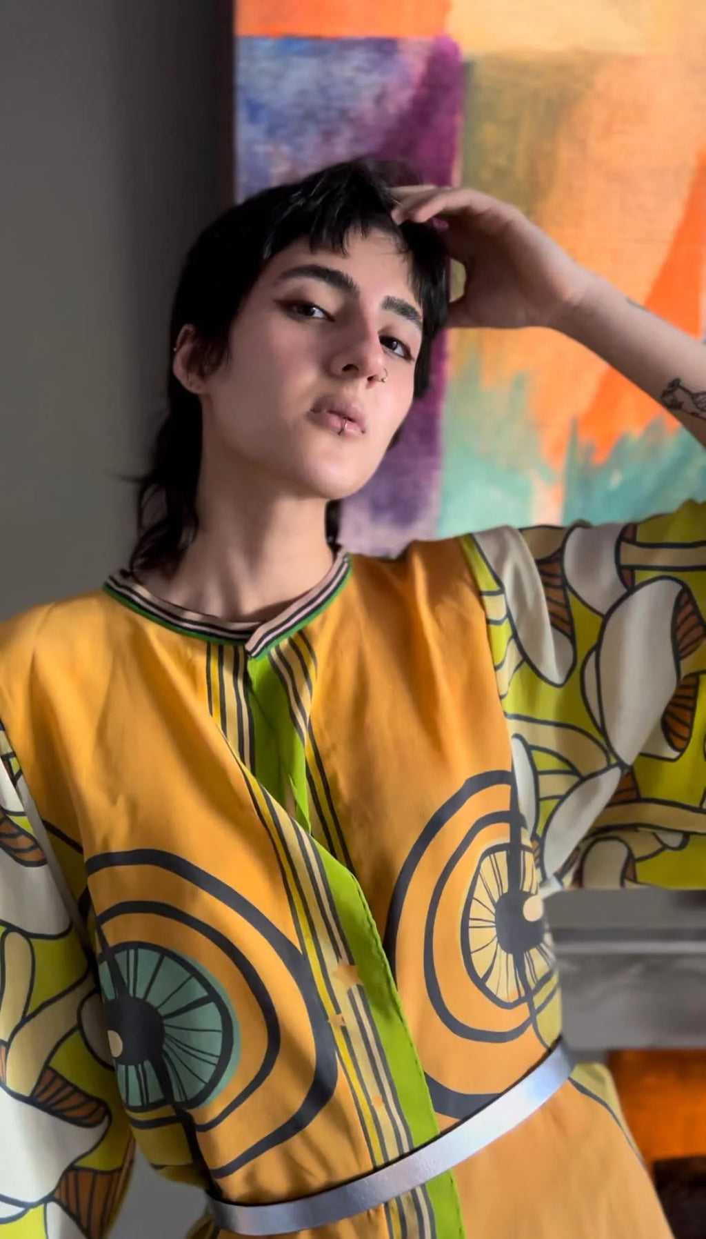 shout it out kimono-style silk top