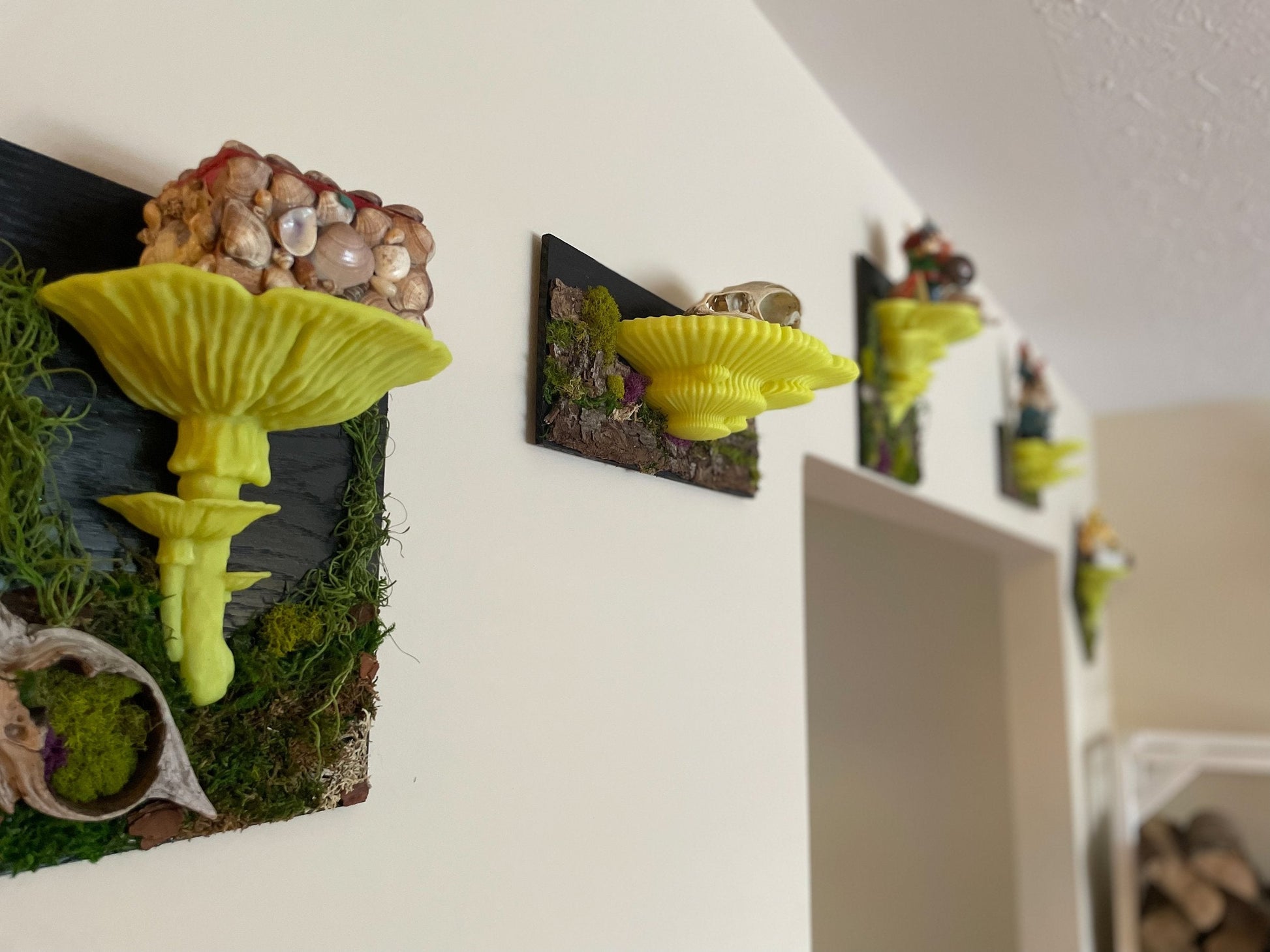 3d Printed Amanita Mushroom Shelf, Glow in the Dark decor