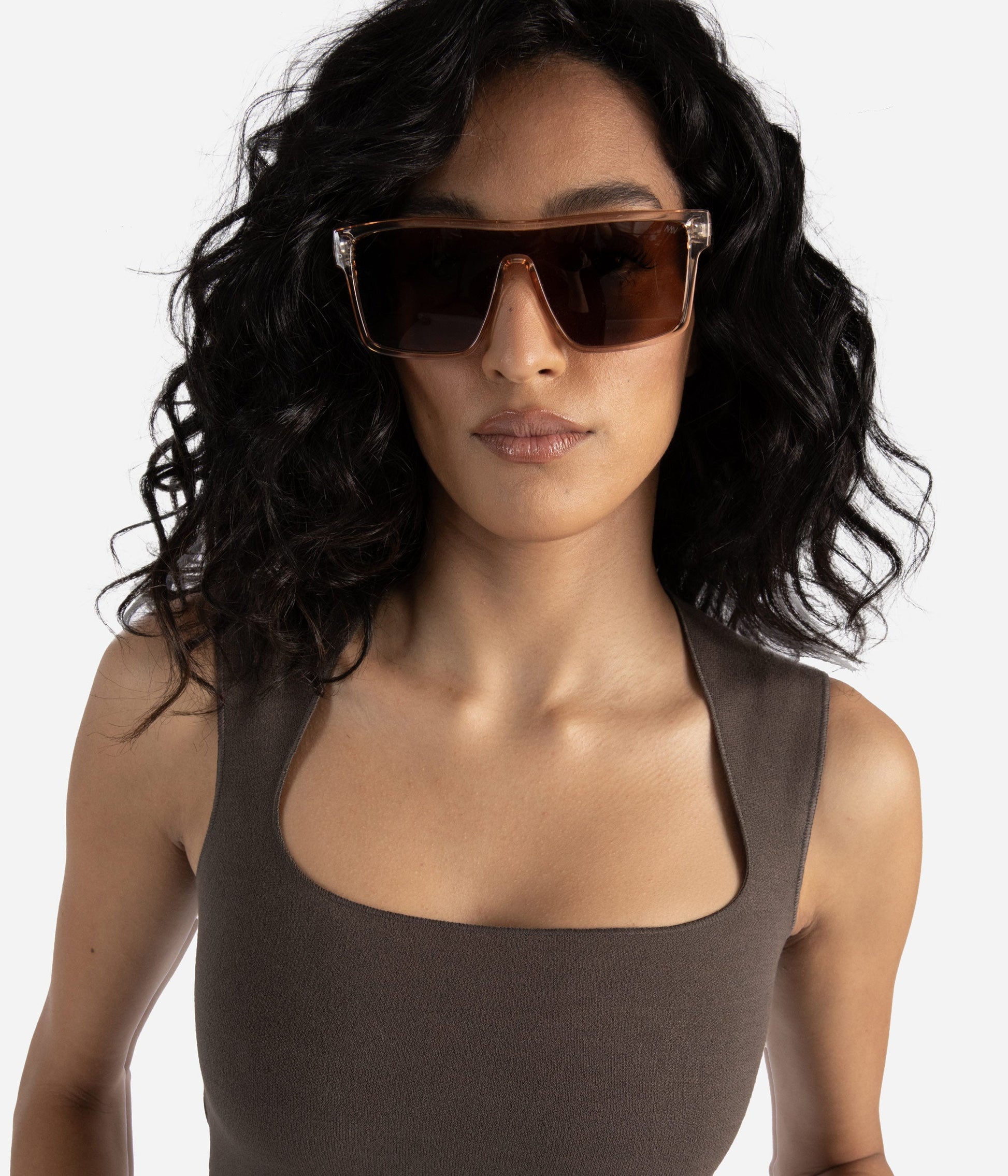 MAEVE-2 Recycled Beige Retro Squared Sunglasses