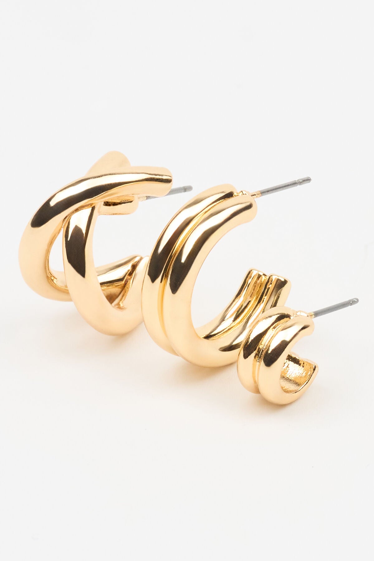 Lot de 3 boucles d'oreilles créoles doubles