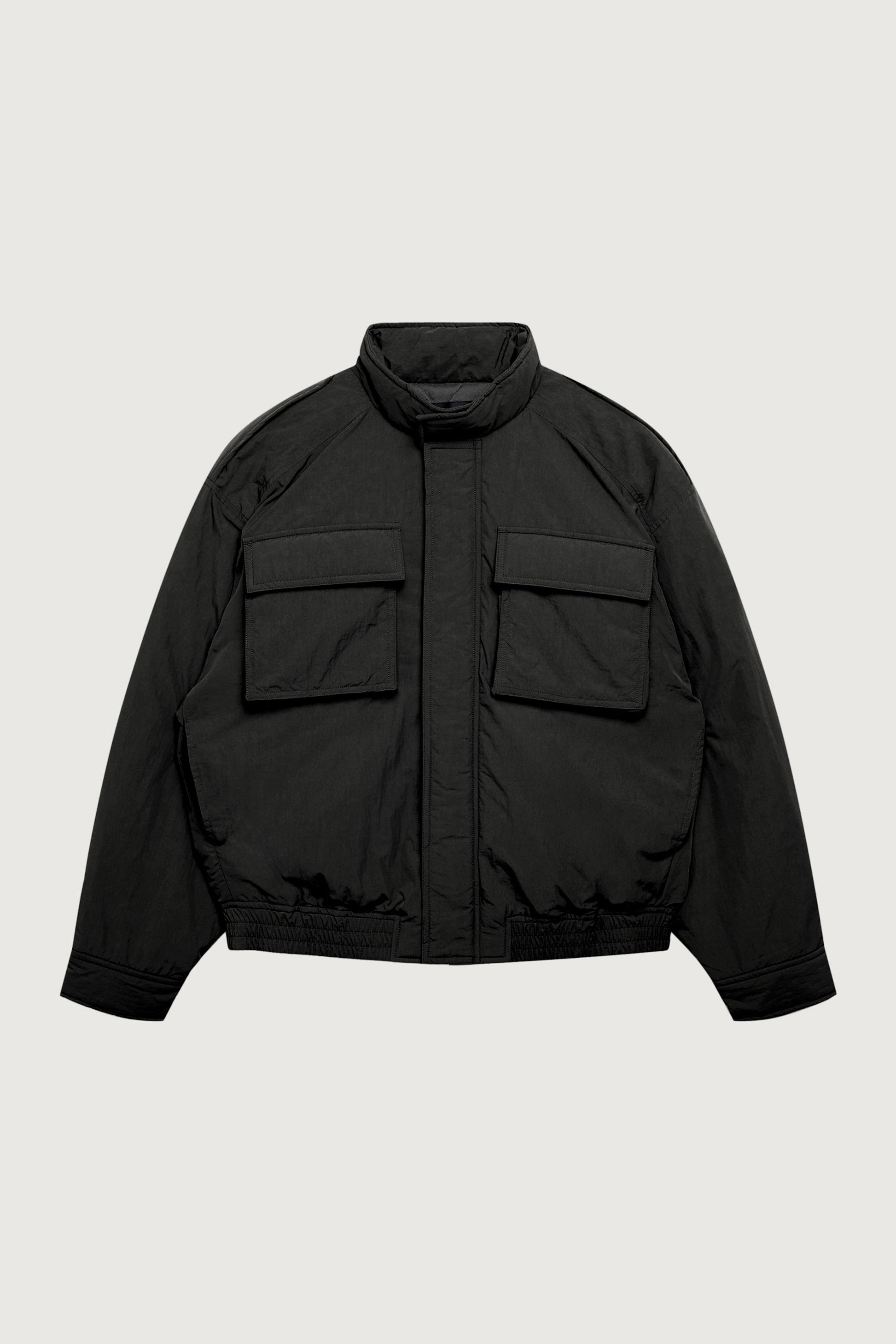 BLOUSON AVIATEUR SURDIMENSIONNÉ EN NYLON À MANCHES LONGUES | OAK + FORT