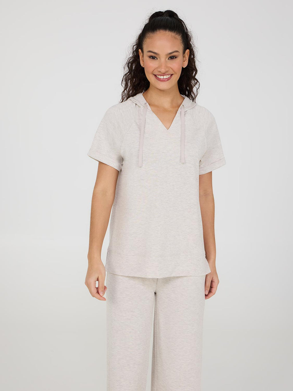 Short Sleeve French Terry Hoodie