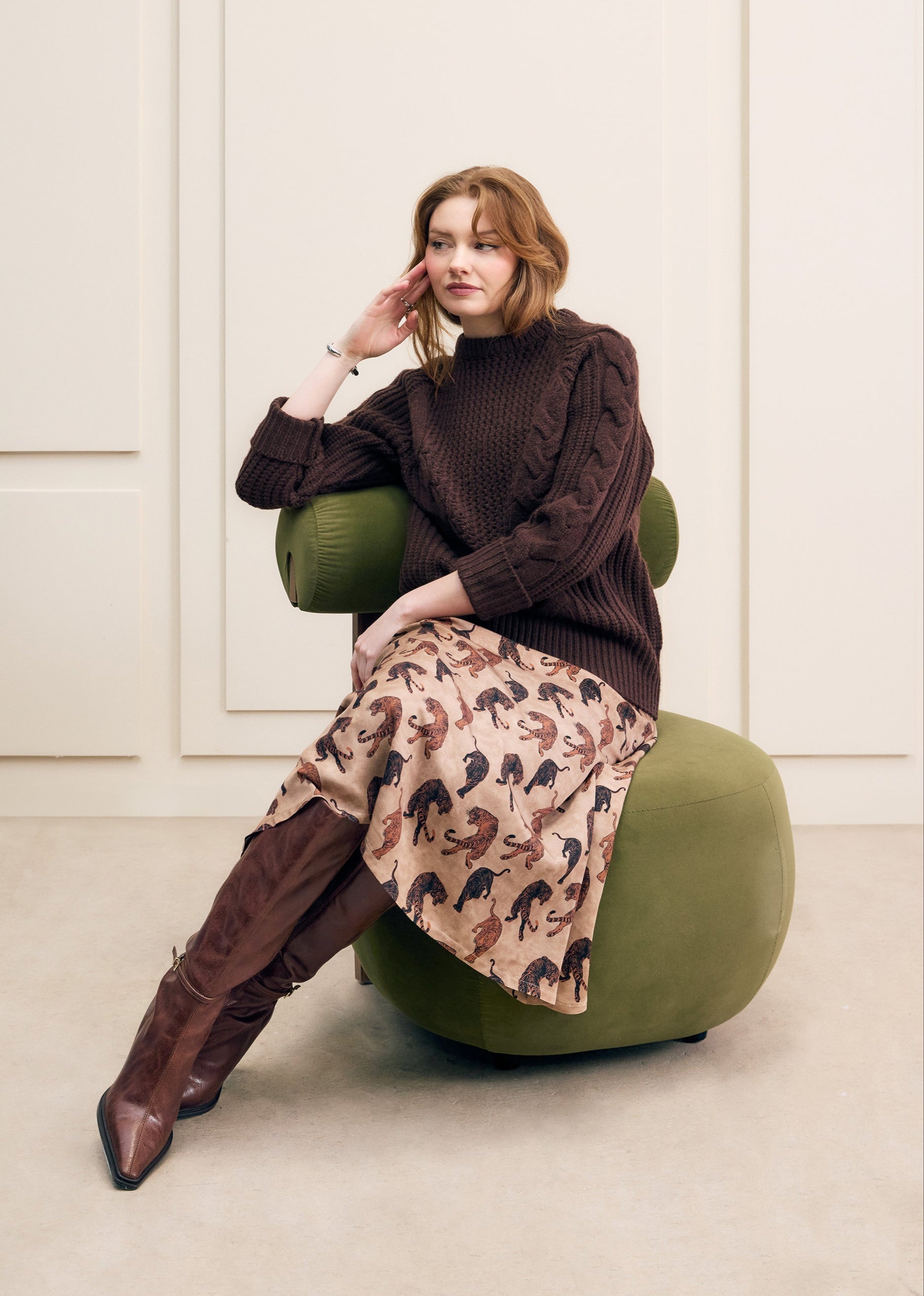Long Cable Knit Sweater