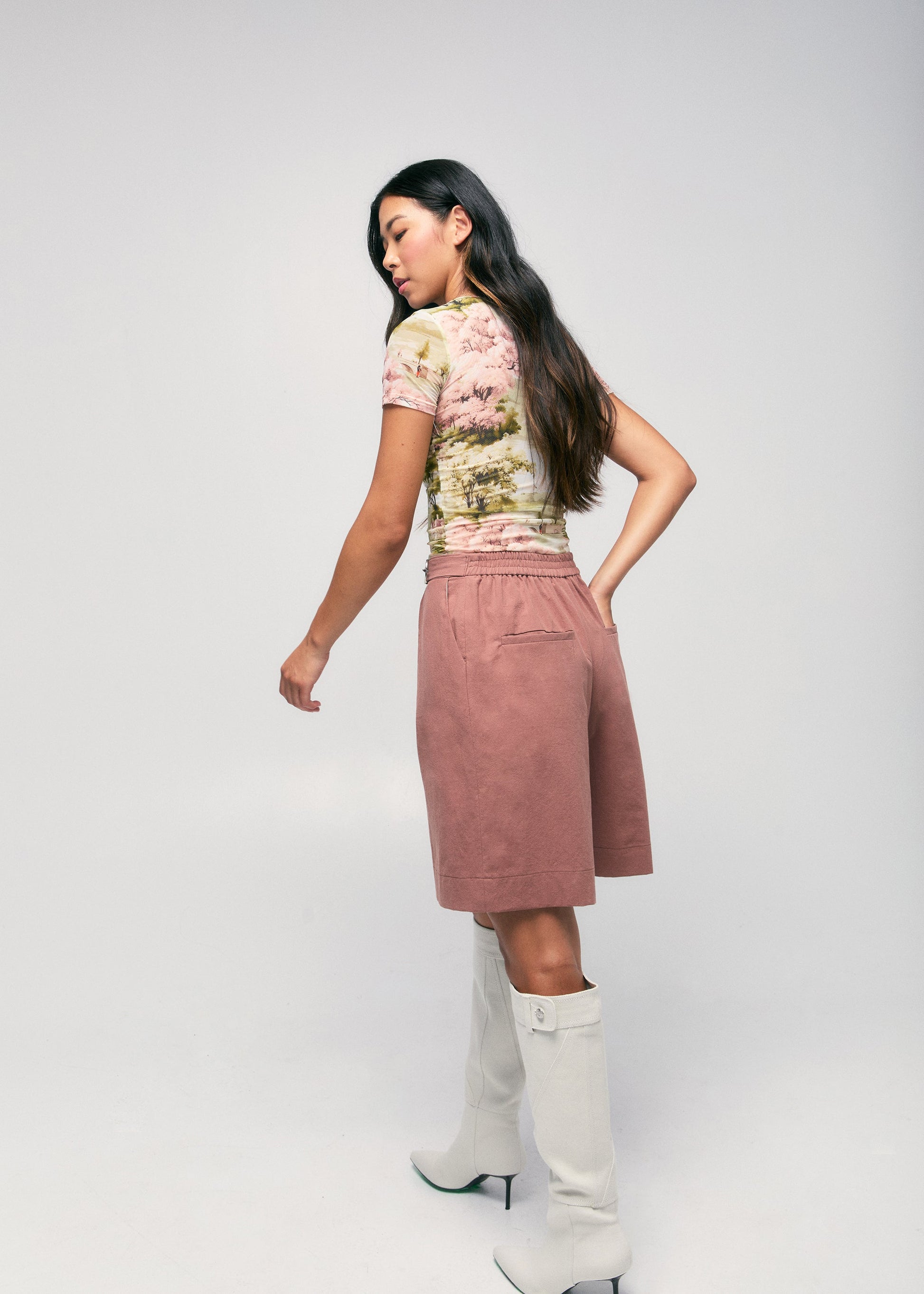 Belted Long Cotton Trouser Short