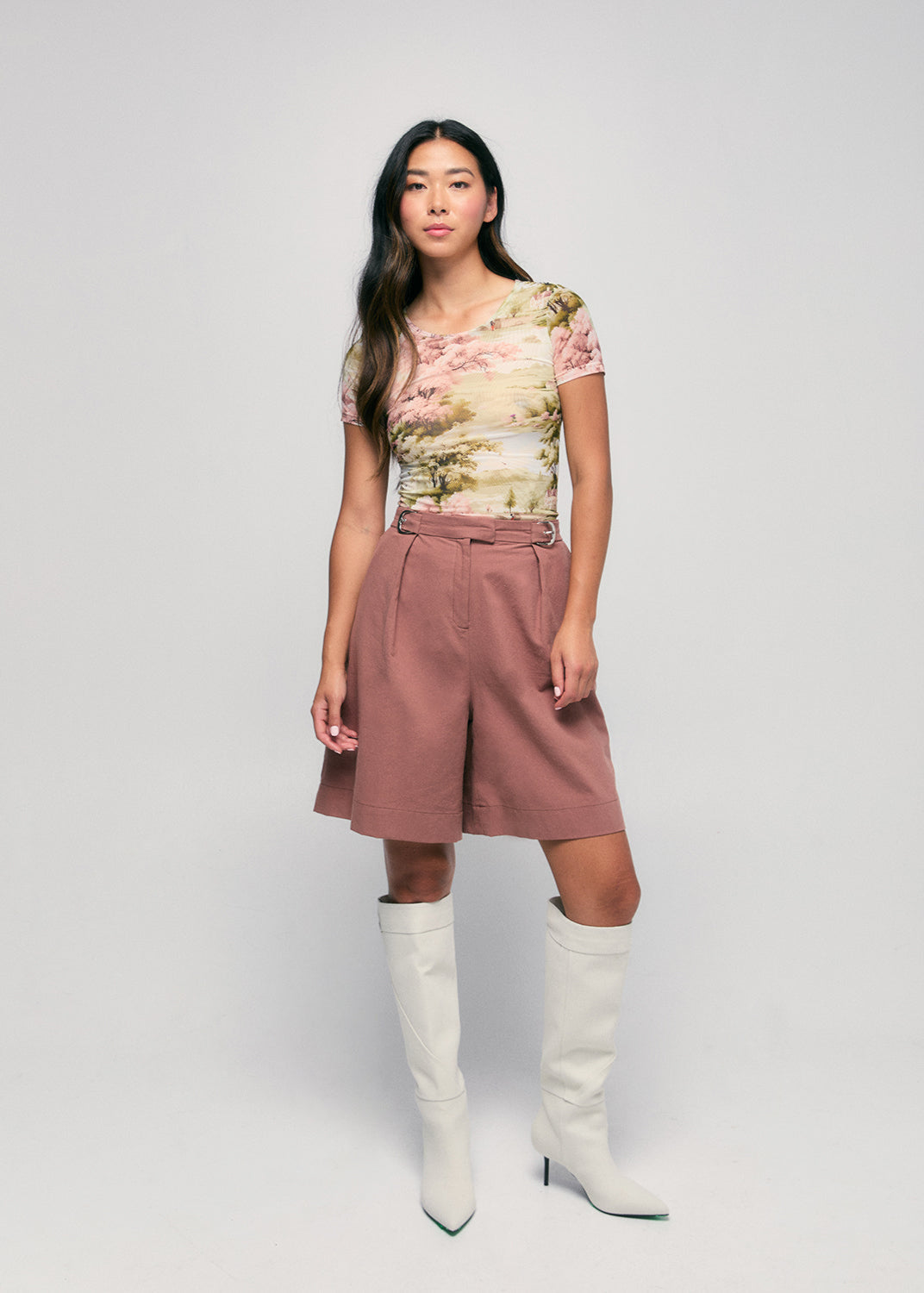 Belted Long Cotton Trouser Short