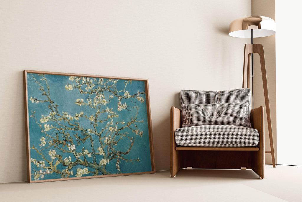 Reproduction d'art « Amandiers en fleurs » de Van Gogh : Impression giclée d'art, option encadrée