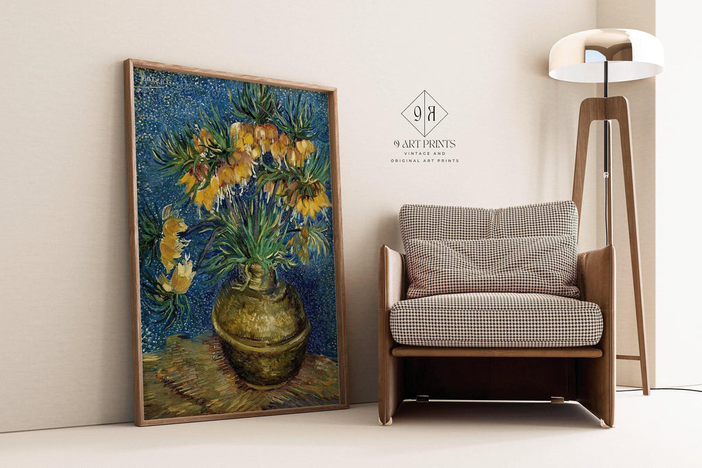 Reproduction des Fritillaires Impériales de Van Gogh : Impression d'art giclée, option encadrée à la main