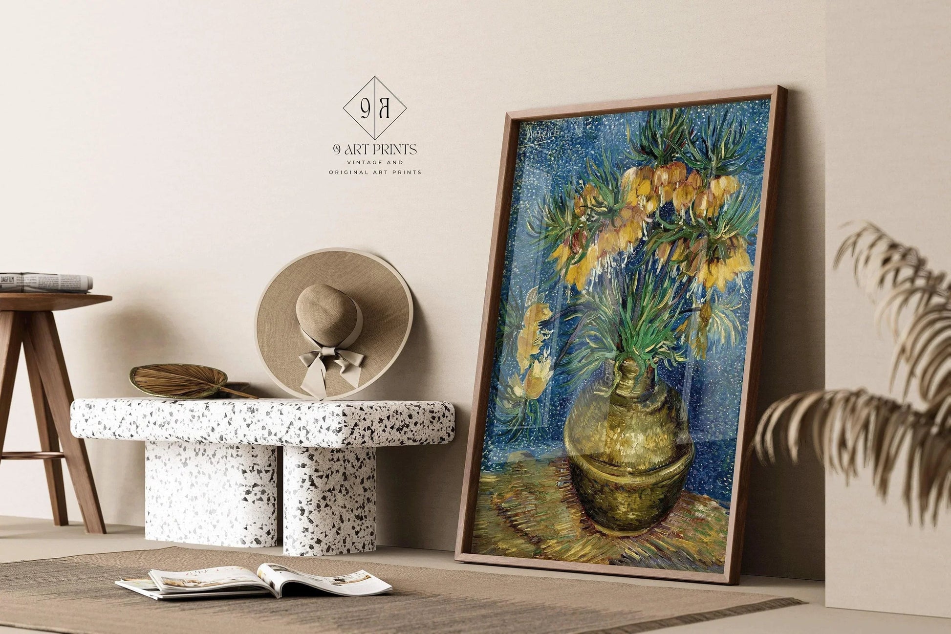 Reproduction des Fritillaires Impériales de Van Gogh : Impression d'art giclée, option encadrée à la main