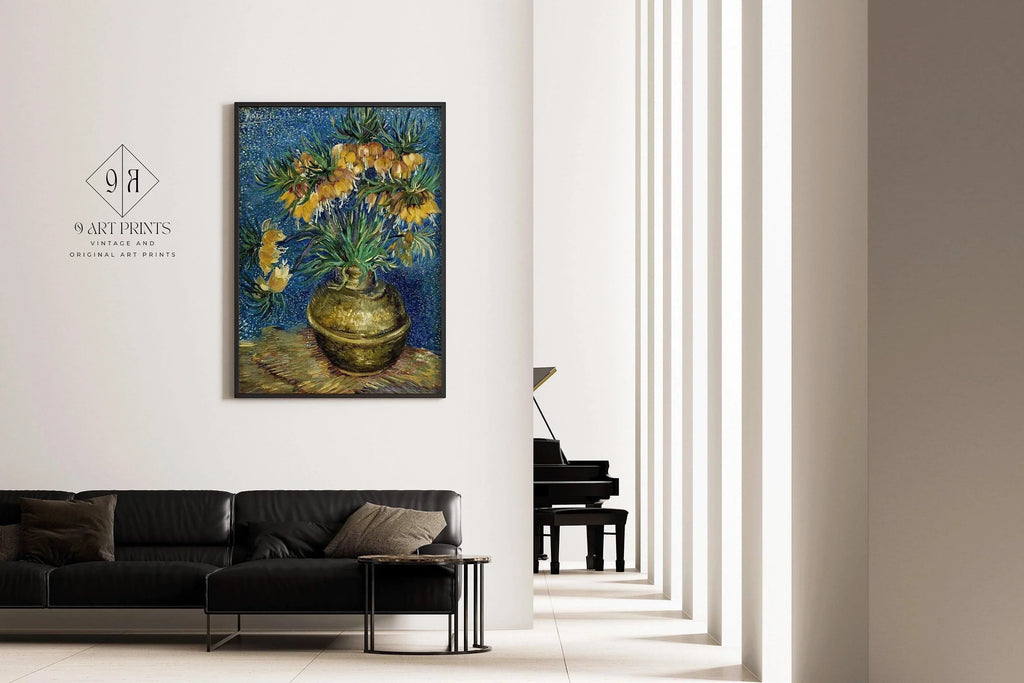 Reproduction des Fritillaires Impériales de Van Gogh : Impression d'art giclée, option encadrée à la main