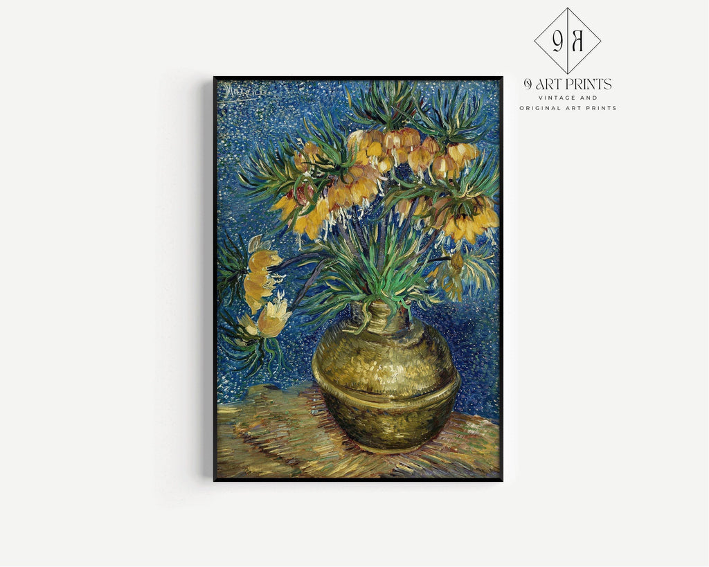 Reproduction des Fritillaires Impériales de Van Gogh : Impression d'art giclée, option encadrée à la main