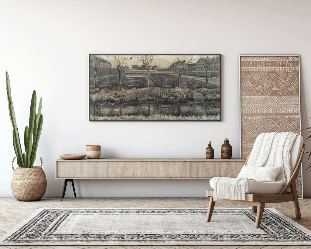 Reproduction d'art pour chambre d'enfant de Van Gogh : Peinture impressionniste vintage de Schenkweg
