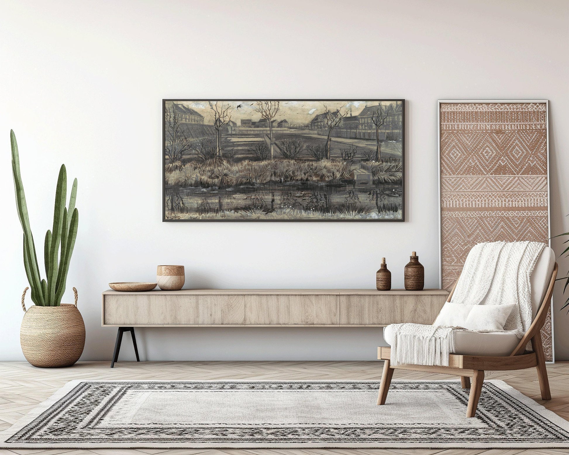 Reproduction d'art pour chambre d'enfant de Van Gogh : Peinture impressionniste vintage de Schenkweg