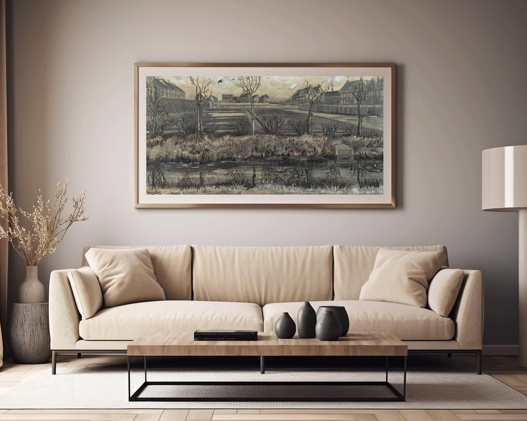 Reproduction d'art pour chambre d'enfant de Van Gogh : Peinture impressionniste vintage de Schenkweg