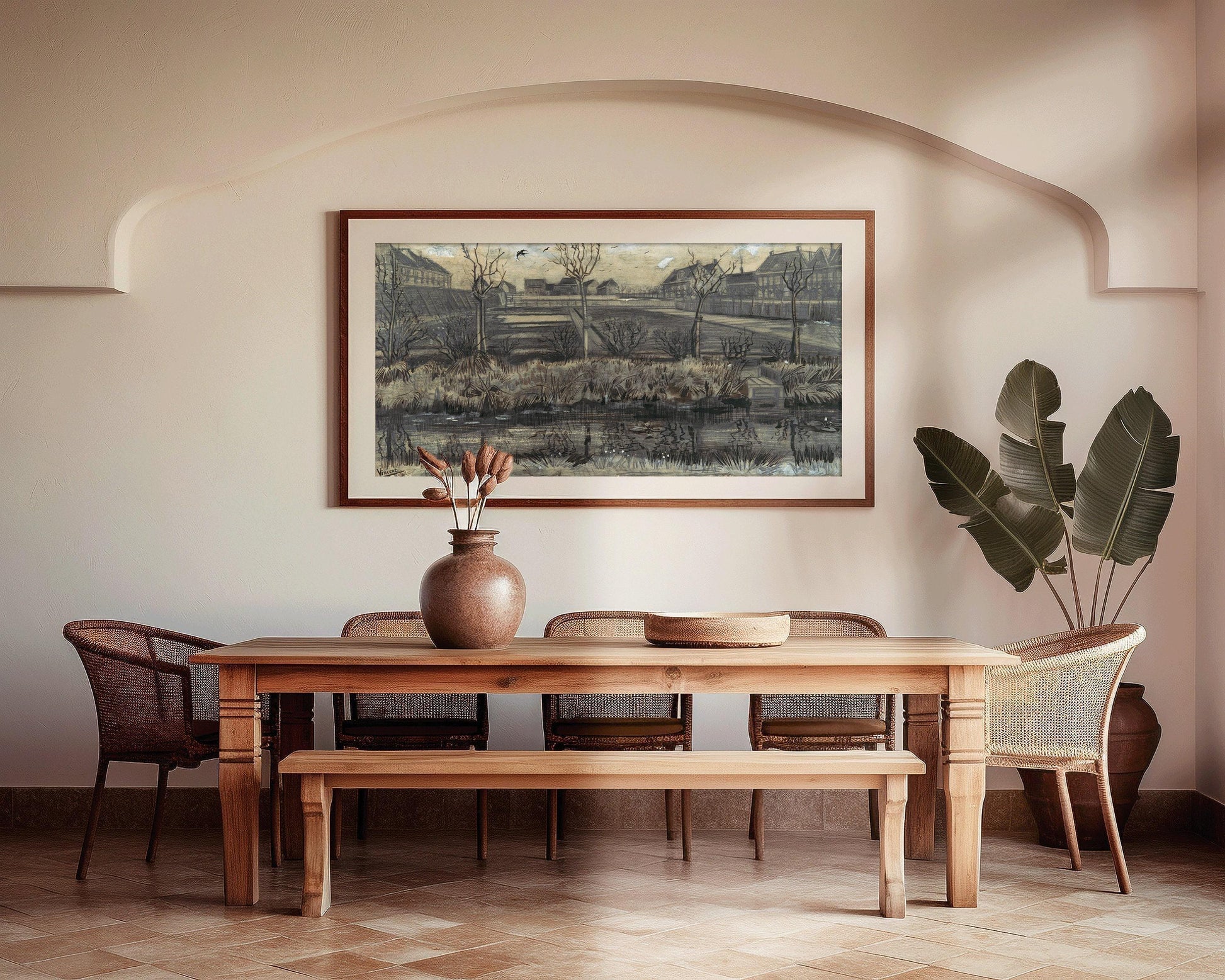 Reproduction d'art pour chambre d'enfant de Van Gogh : Peinture impressionniste vintage de Schenkweg
