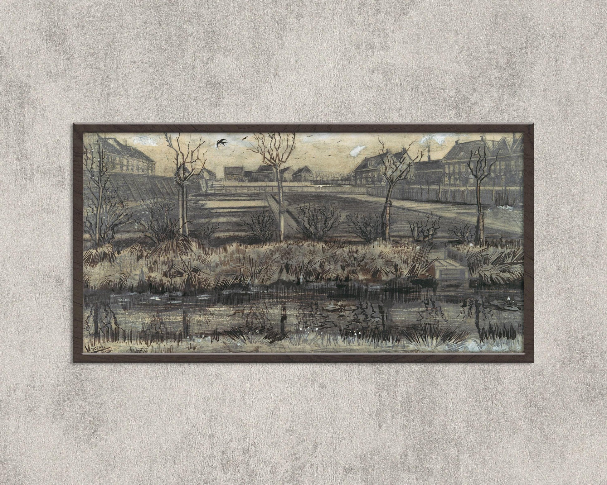 Reproduction d'art pour chambre d'enfant de Van Gogh : Peinture impressionniste vintage de Schenkweg