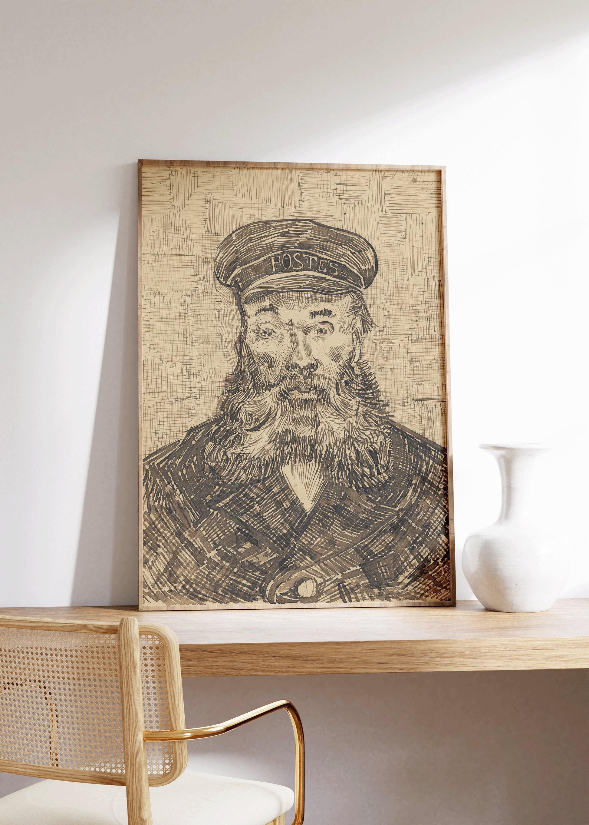 Estampe de Van Gogh « Le facteur » : œuvre d'art impressionniste, impression giclée sur papier Hahnemühle