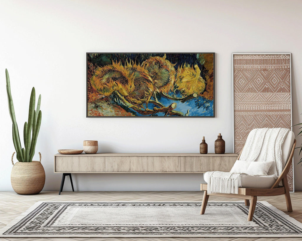 Estampe Tournesols de Van Gogh : Art panoramique impressionniste vintage (2x1)