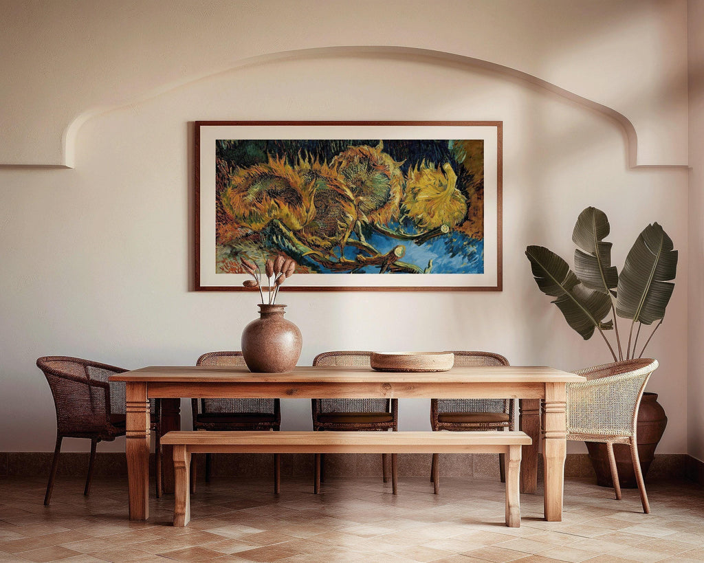 Estampe Tournesols de Van Gogh : Art panoramique impressionniste vintage (2x1)