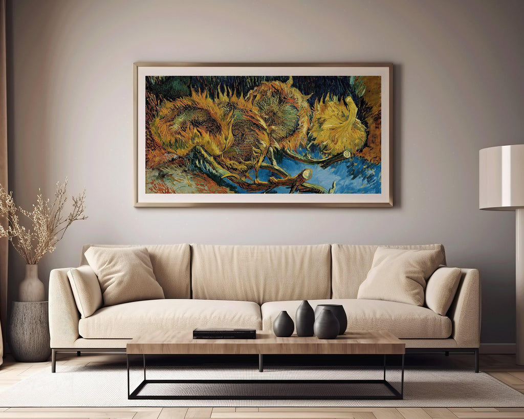 Estampe Tournesols de Van Gogh : Art panoramique impressionniste vintage (2x1)
