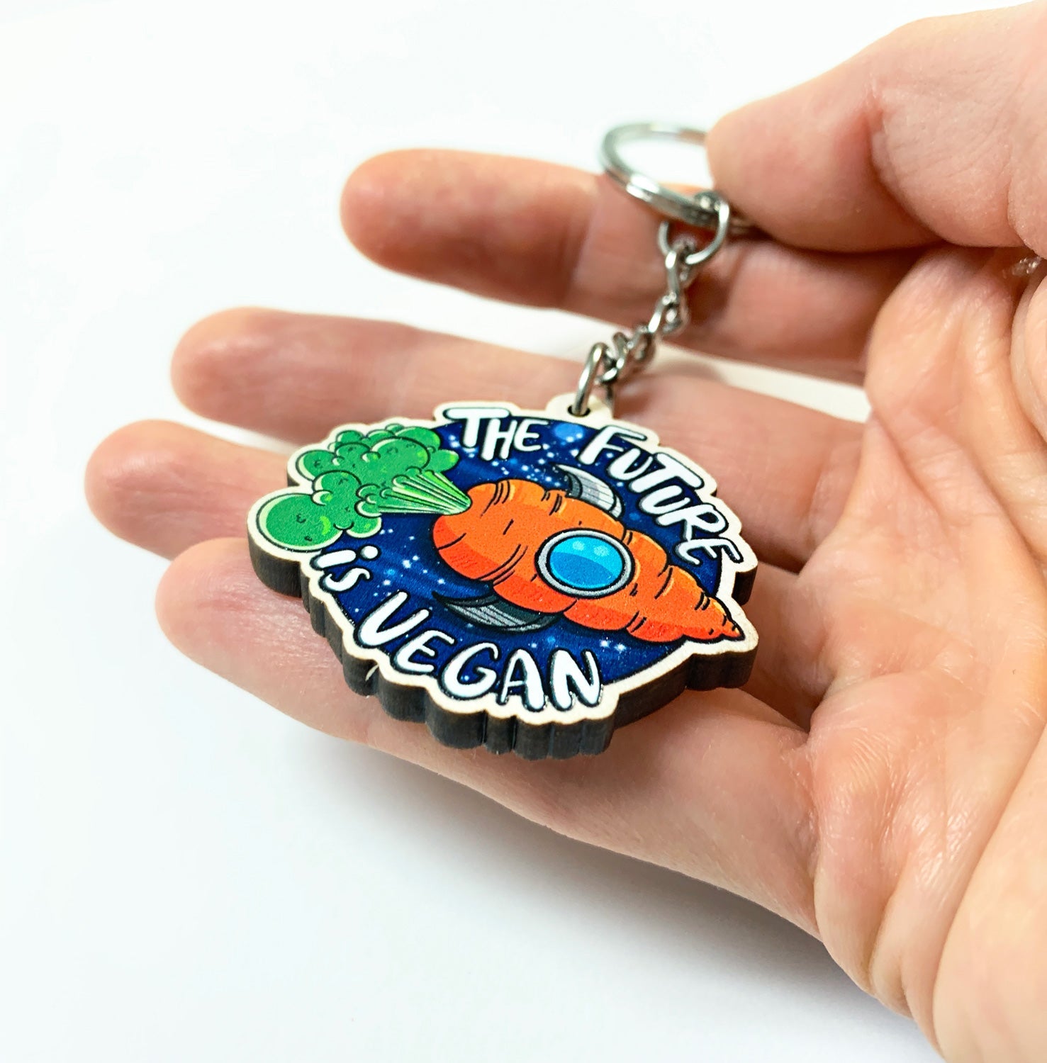 The Future Is Vegan Keychain