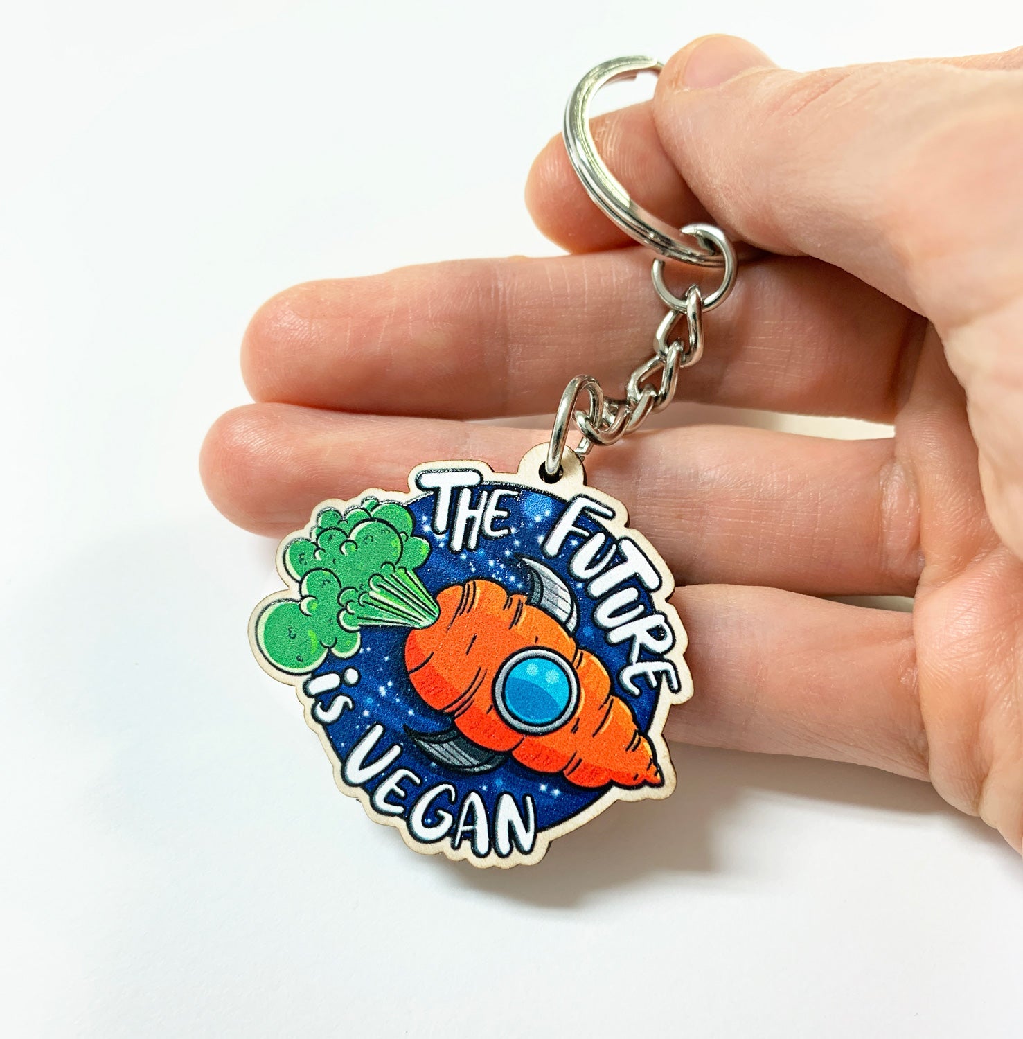 The Future Is Vegan Keychain