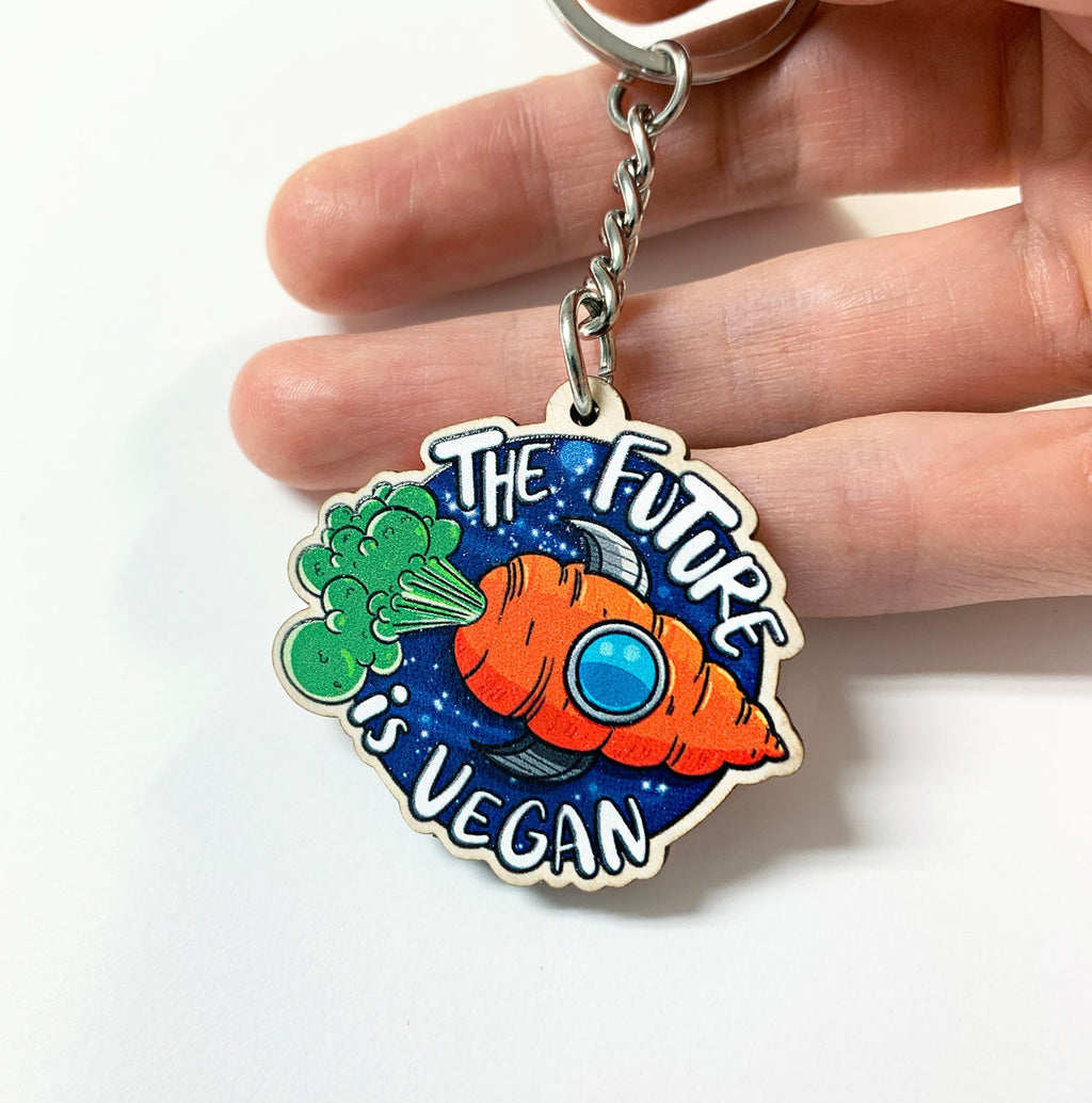 The Future Is Vegan Keychain
